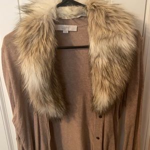 Loft fur trimmed sweater